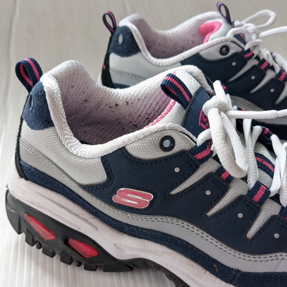 SKECHERS D'lites Women's Navy White Chunky Sneakers Walking Shoes size 9.5 - Picture 7 of 11